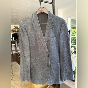 Boss Gray Pinstriped Two-Button Sport Coat